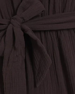 Brown Textured Wide Leg Jumpsuit