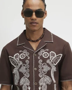 Brown Tufting Cotton Shirt