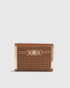 Brown Weave Foldout Purse
