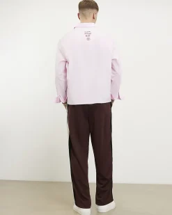Brown Wide Leg Side Stripe Joggers