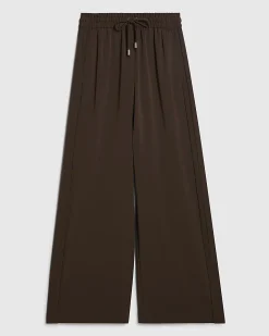 Brown Wide Leg Tailored Joggers