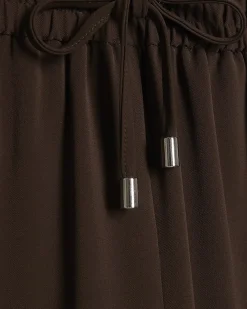 Brown Wide Leg Tailored Joggers