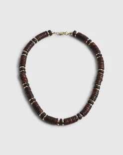 Brown Wooden Beaded Necklace