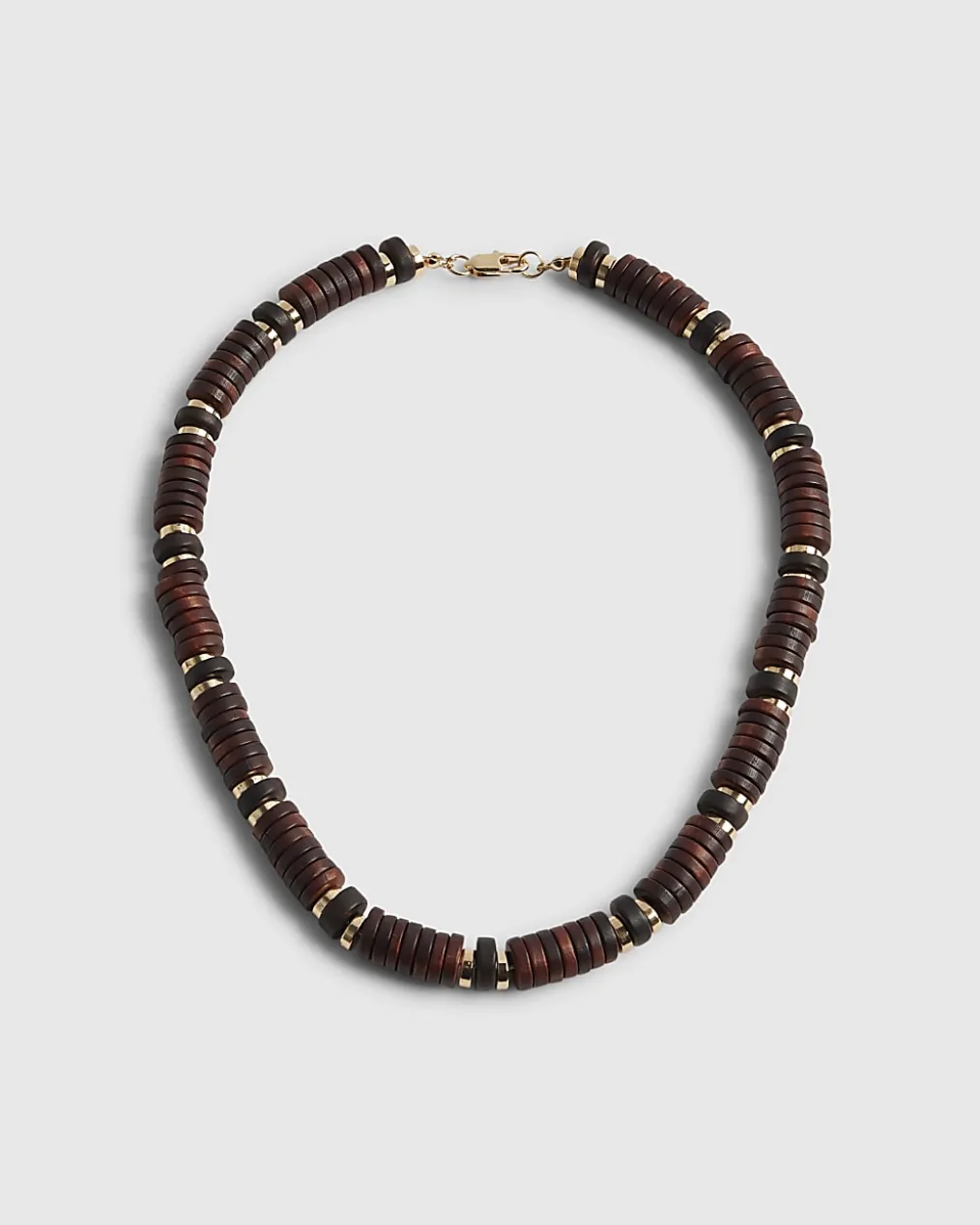 Brown Wooden Beaded Necklace