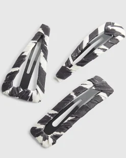 Brown Zebra Print Hair Clips