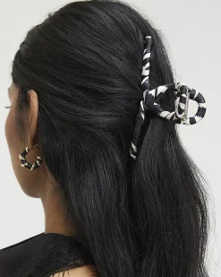 Brown Zebra Print Hair Claw Clip