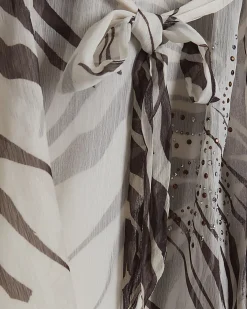 Cream Animal Print Mini Kaftan
