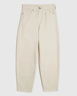 Cream Barrel Leg Jeans