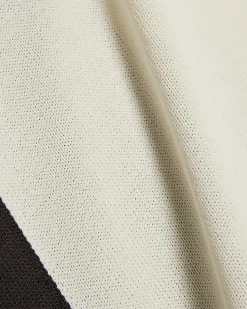 Cream Colour Block Knitted Shorts