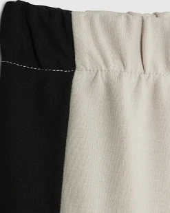 Cream Colour Block Wide Leg Trousers
