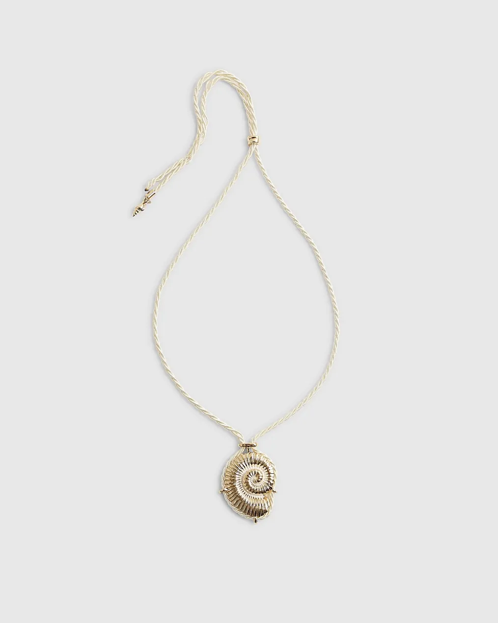 Cream Cord Ammonite Shell Necklace
