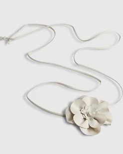 Cream Corsage Flower Belt