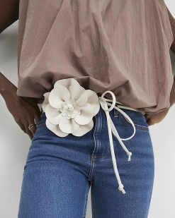 Cream Corsage Flower Belt