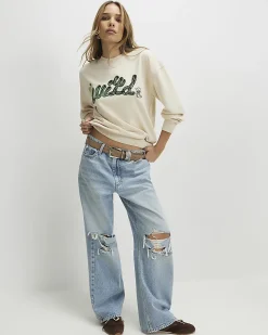 Cream Cotton blend Cactus Sweatshirt