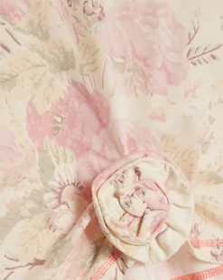 Cream Cotton Blend Floral Rose T-Shirt