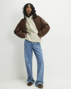 Cream Cotton Blend Long Sleeve Hoodie