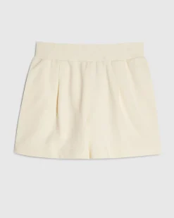 Cream Cotton blend Sweat Runner Shorts