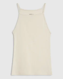 Cream Cotton Blend Tank Top