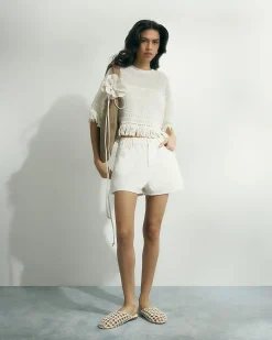 Cream Cotton Fringe Top