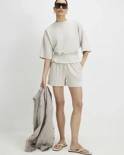 Cream Cotton Premium Tuck Side T-Shirt