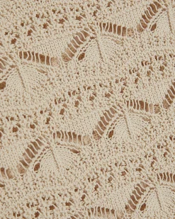 Cream Crochet Knit Boat Neck Jumper