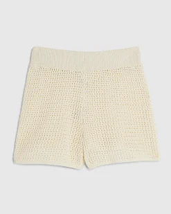 Cream Crochet Knit Short