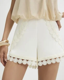 Cream Crochet Shorts