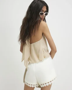 Cream Crochet Shorts