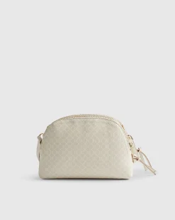 Cream Curved Top Cross Body Bag