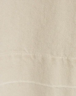 Cream Denim Popper Detail Mini Swing Dress