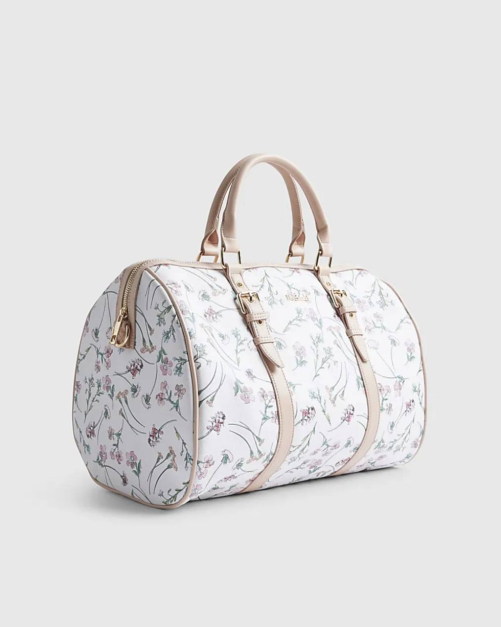 Cream Ditsy Floral Barrel Bag