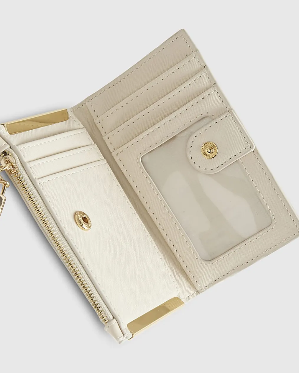 Cream Embossed Monogram Mini Purse