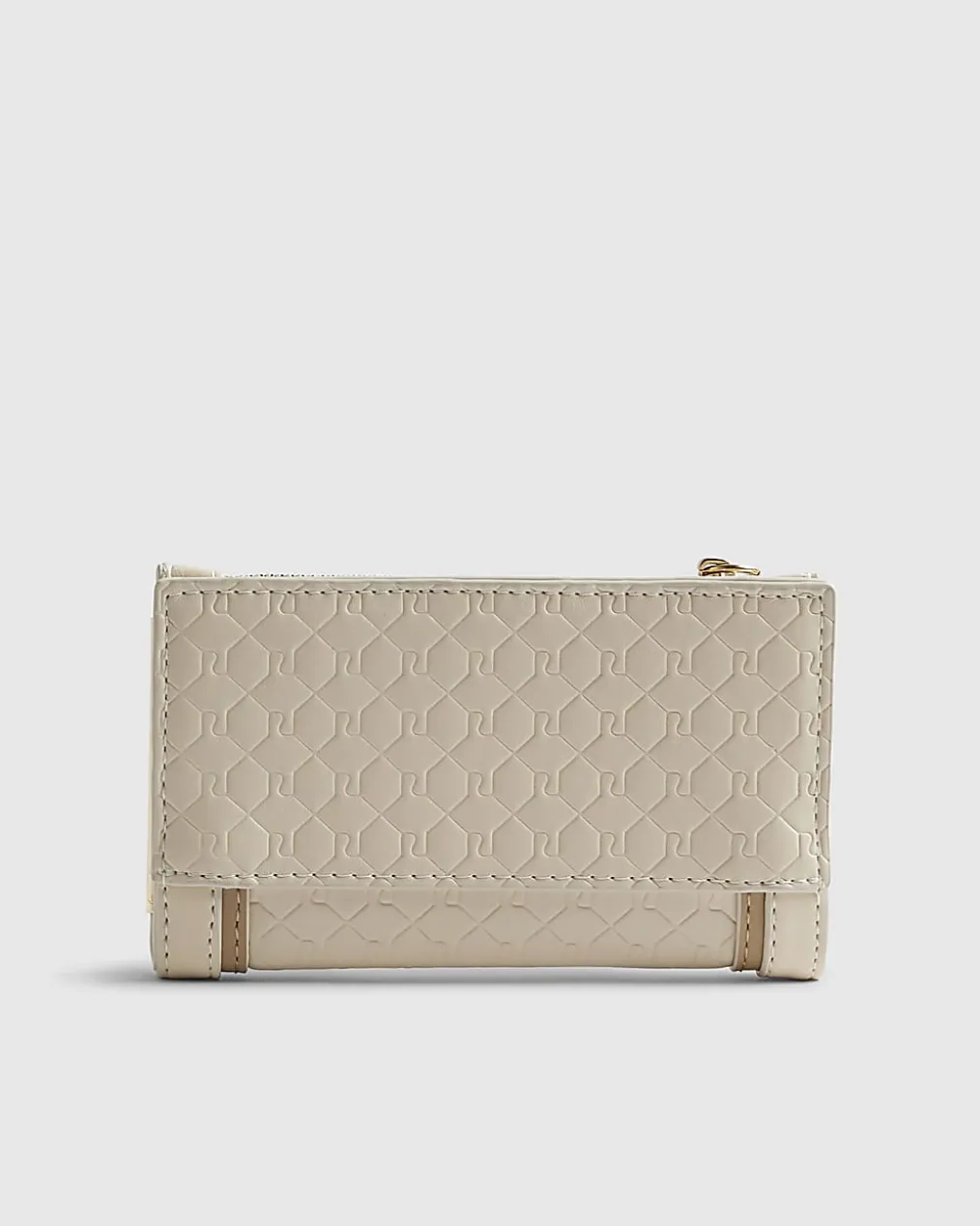 Cream Embossed Monogram Mini Purse
