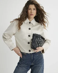 Cream Faux Suede Overshirt