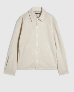 Cream Faux Suede Overshirt
