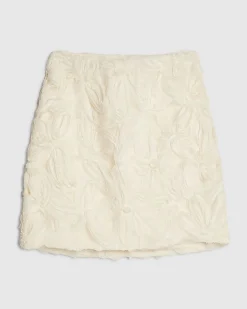 Cream Floral 3D Mini Skirt