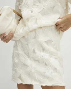 Cream Floral 3D Mini Skirt