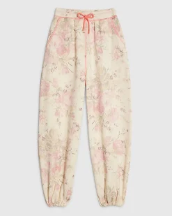 Cream Floral Joggers