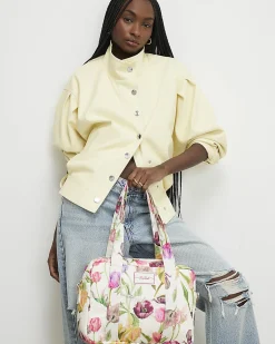 Cream Floral Print Holdall Bag
