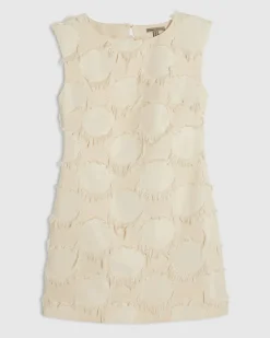 Cream Fringe Mini Dress