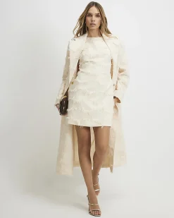 Cream Fringe Mini Dress