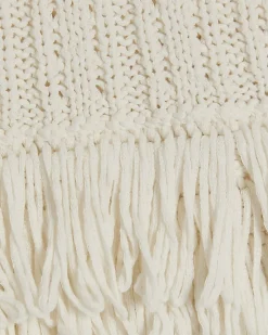 Cream Knitted Fringe Trim Vest Top