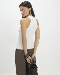 Cream Knitted Halter Neck Top