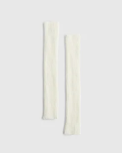 Cream Knitted Ribbed Leg Warmers