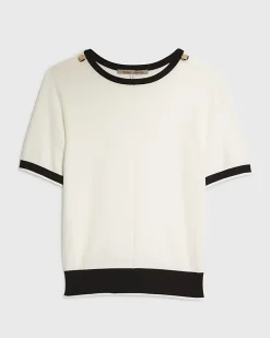 Cream Knitted Tipped Top