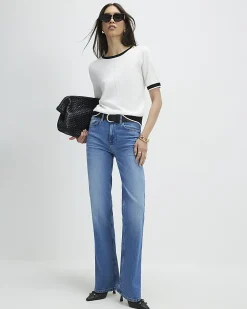 Cream Knitted Tipped Top