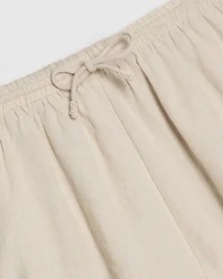 Cream Linen Blend Shorts