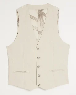 Cream Linen Blend Waistcoat