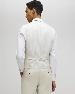 Cream Linen Blend Waistcoat