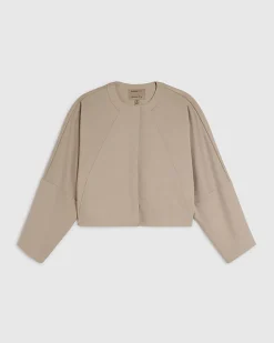 Cream Long Sleeve Bomber Jacket